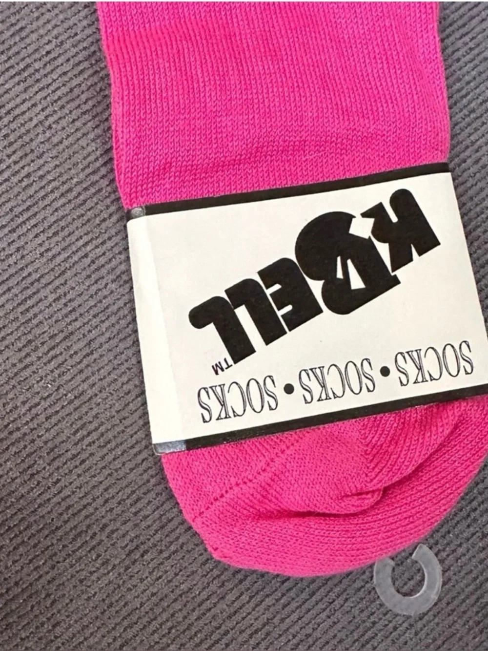 Vintage 80's Ribbed Cuff Socks Crew Style Pink Fold Over Women’s NOS